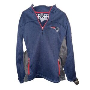 New England Patriots Womens Medium Quarter Zip Sweatshirt Blue